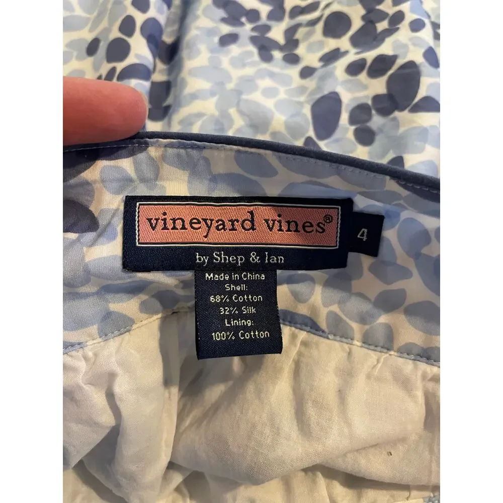 Vineyard Vines Silk Blend Brush Stroke Polka Dot Preppy Mini Skirt 4 - Picture 4 of 6
